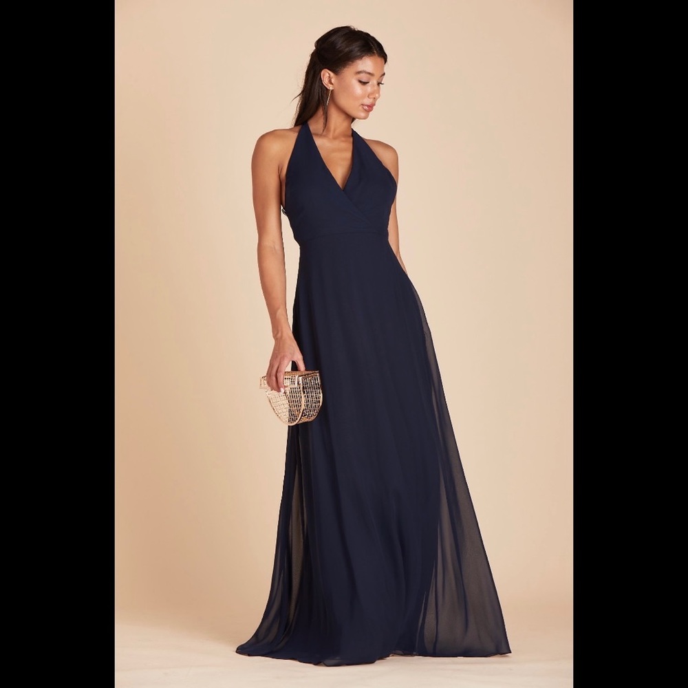 Navy Birdie Grey Formal Dress/Bridesmaid Dress
